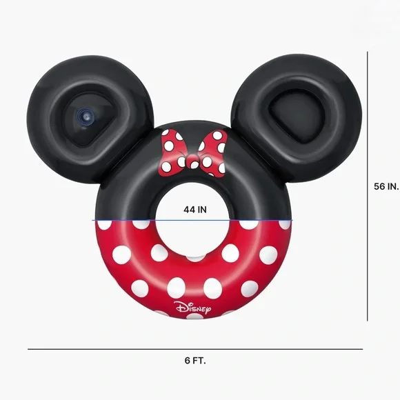 Disney Minnie Mouse Inflatable Swim Tube With Cup Holder & Storage Space - Picture 5 of 7